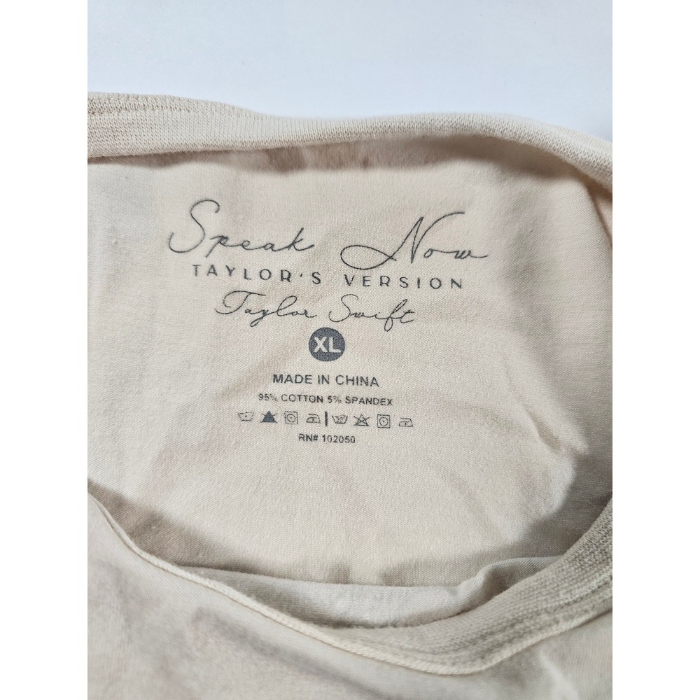 Taylor Swift Graphic Tee Women Fitted XL Beige Long Live Castle Speak Now TV - Picture 4 of 5